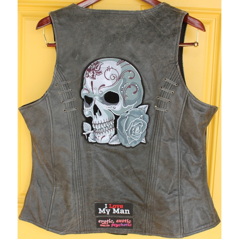 High Mileage Leather Gear Women 3XL Conceal Carry Pocket Vest Daytona Bike Week‎ - Picture 2 of 8